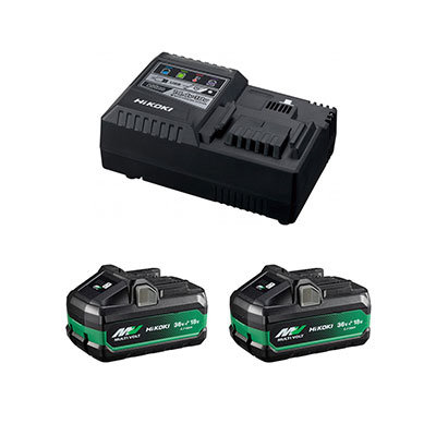 HIKOKI - Set de 2 batteries UC18YSL3WJZ 18V 4 Ah + chargeur