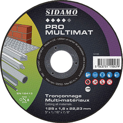 SIDAMO - Disque à tronçonner Pro Multimat ø125mm