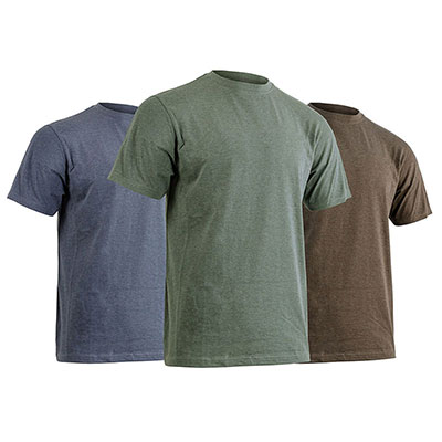 LMA - T-shirts LINCOLN manches courtes - vert, marron et kaki - taille L - vendu par 3