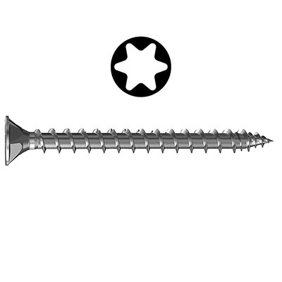 HSI - Vis agglo inox - Torx® - tête fraisée FT ø4 x L. 30mm - vendu par 8