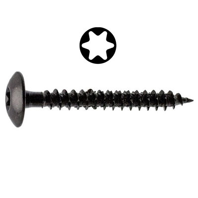 HSI - Vis penture zingué noir - Torx® - tête demi-ronde ø6 x L. 50mm - vendu par 8