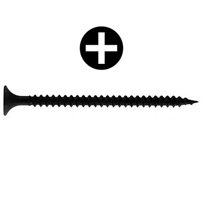 HSI - Vis placo acier noir - Phillips® - tête trompette ø3.9 x L. 25mm - vendu par 200