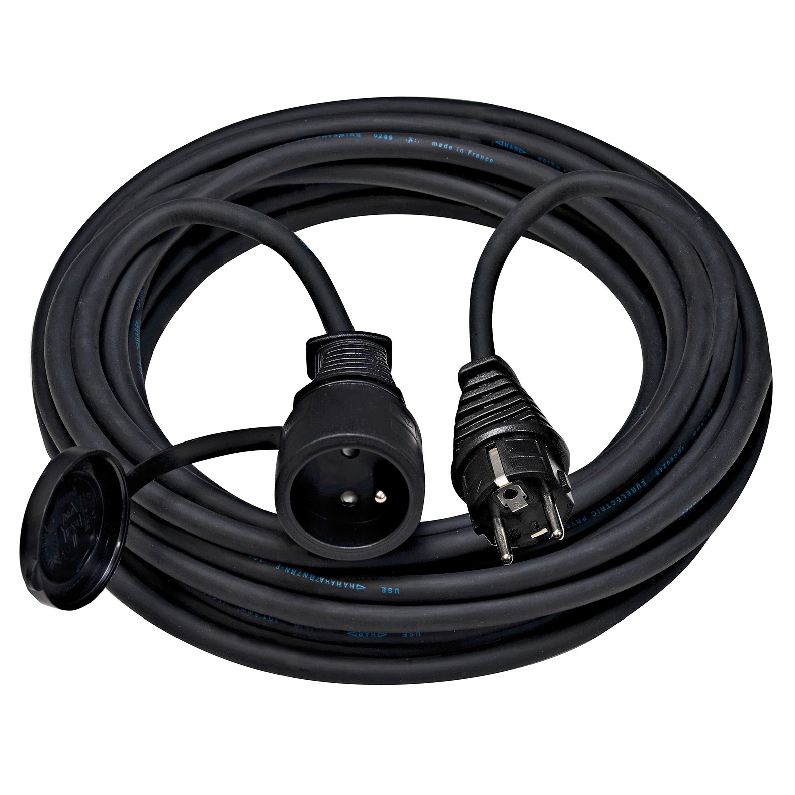  BRENNENSTUHL® - Rallonge électrique 5m - 1 prise à clapet - câble 3 x 2.5mm² 