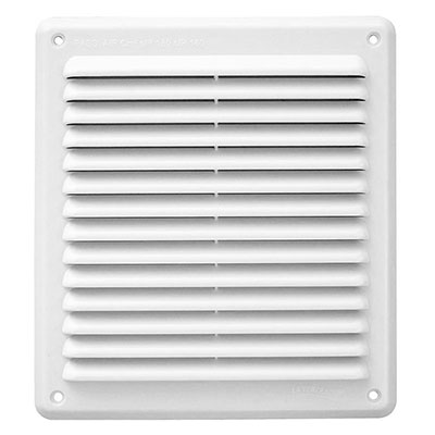 FIRST - Grille VMC anti-pluie rectangle + moustiquaire PVC - blanc - l. 204 x H. 230mm