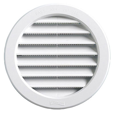 FIRST - Grille VMC ronde + moustiquaire PVC - blanc - ø120 mm