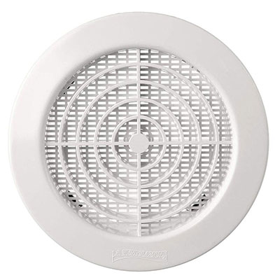 FIRST - Grille VMC ronde + moustiquaire PVC - blanc - ø128 mm