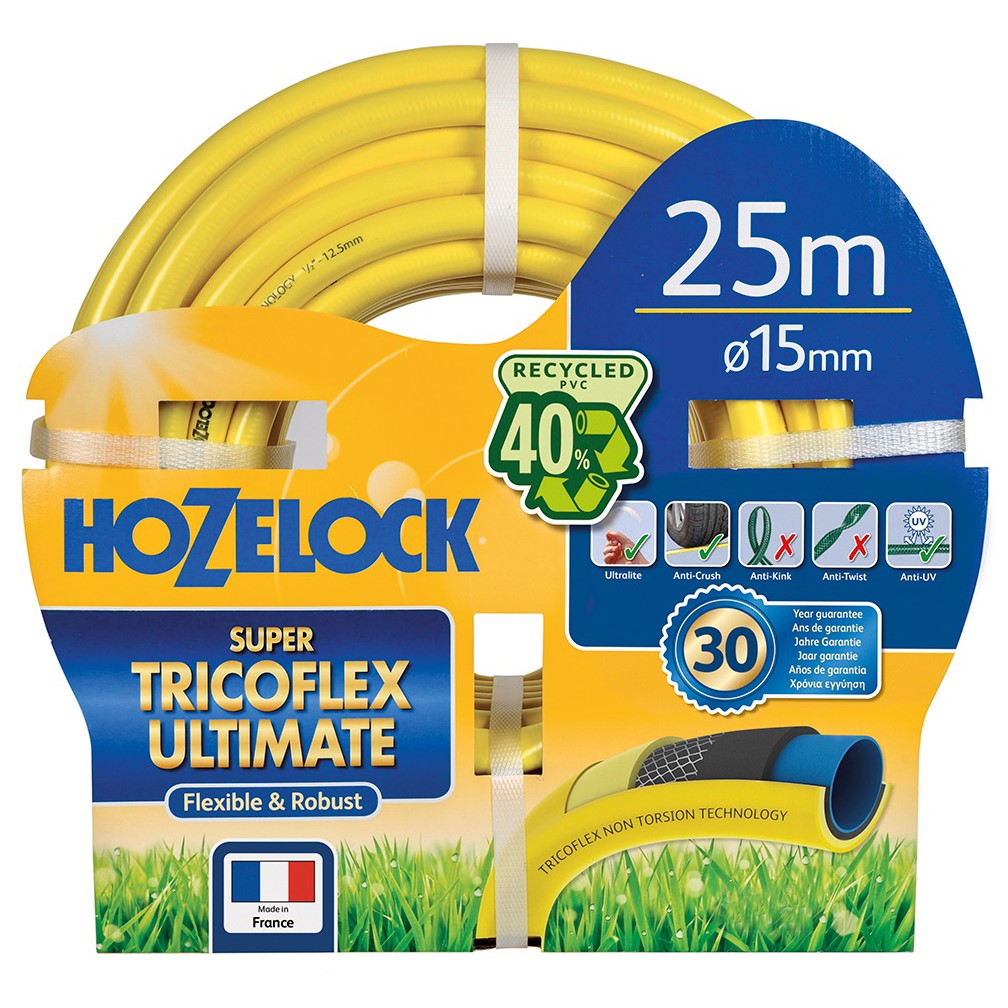 HOZELOCK - Tuyau d'arrosage SUPER TRICOFLEX Ultimate ø15mm x L. 25m